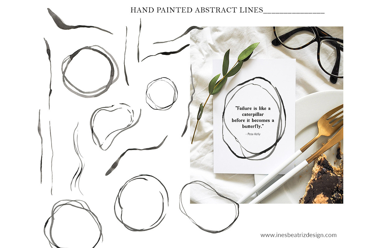 Watercolor Abstract Shapes & Lines, a Texture Illustration by Ines Beatriz (Photo 4 of 5)