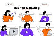 Business Marketing Flat Illustration, a Person Illustration by Decade Studio (Thumbnail 1 of 2)