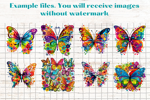 Rainbow Butterflies Clipart X20