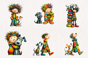 Quirky Puppy With Boy Clip Art, an Illustration by CreationArt (Thumbnail 3 of 7)