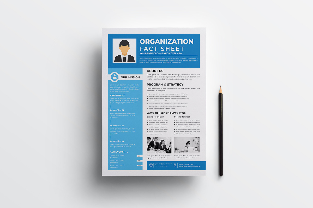 Nonprofit Organization Fact Sheet, a Stationery Template by obayes (Photo 2 of 4)