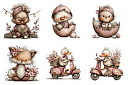 Whimsical Easter Clipart, an Illustration by SinaCreation (Thumbnail 4 of 11)