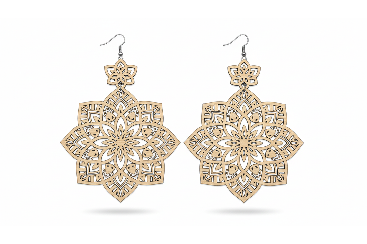 Floral Drop Earring SVGs, a Graphic by musafir_fashion (Photo 9 of 11)