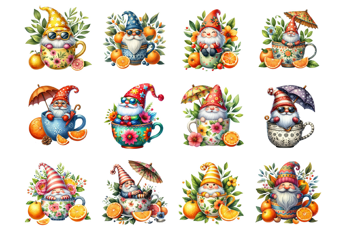 Gnome Summer Gnome in Cup, an Illustration by Design Market (Photo 3 of 3)
