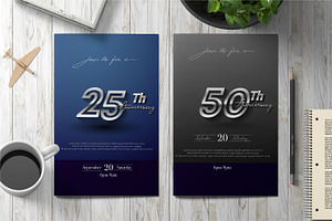 Sets of silver anniversary logo, a Card Template by OtpirusGraphic
