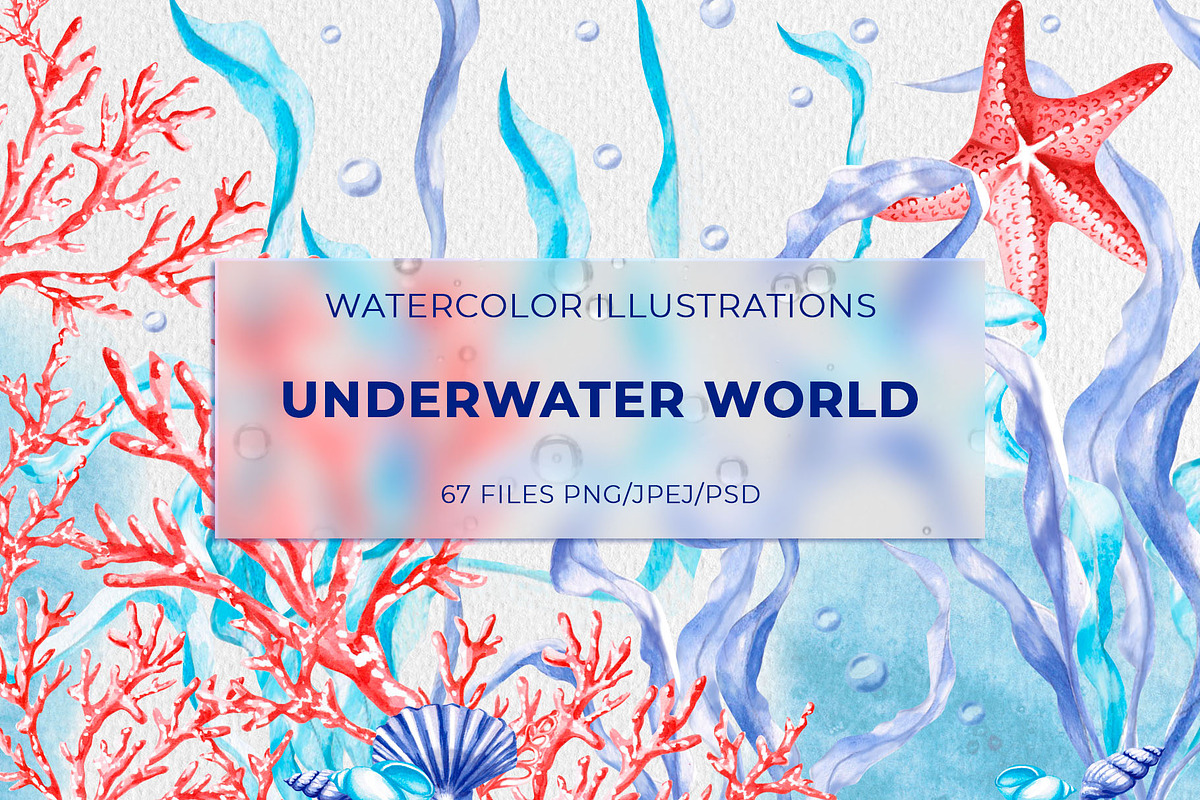 Underwater World. Watercolor., an Animal Illustration by SvetLana (Photo 1 of 13)