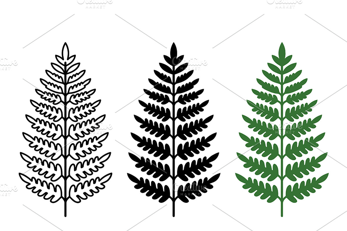 Fern Leaf Vector Illustration, a Solid Icon by Artonix (Photo 2 of 2)