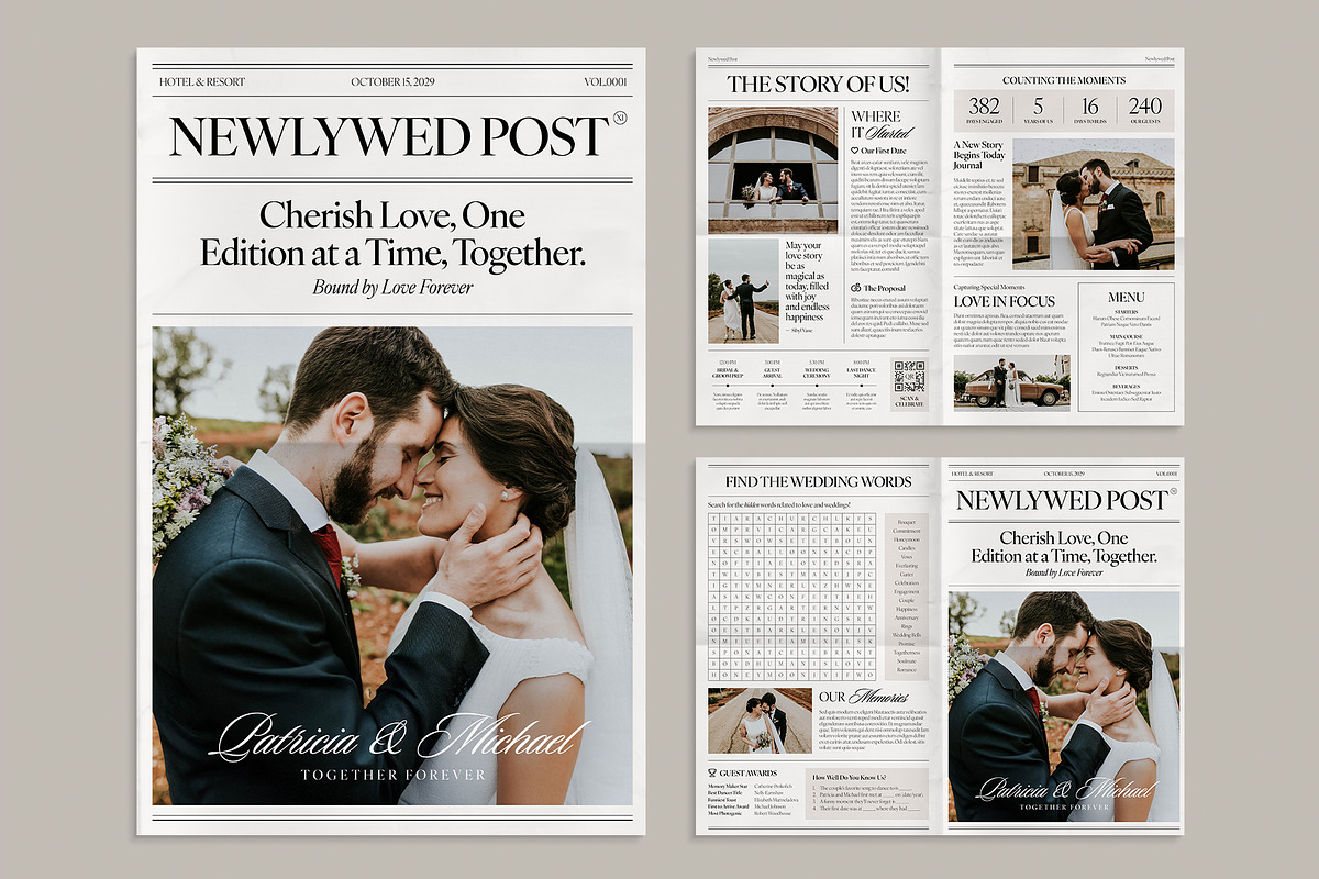 Wedding Newspaper Template, a Brochure Template by BrandPacks (Photo 4 of 4)