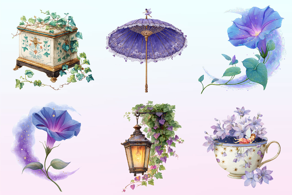 Magical Garden Purple Fairies, a Graphic by CitraGraphics (Photo 2 of 4)