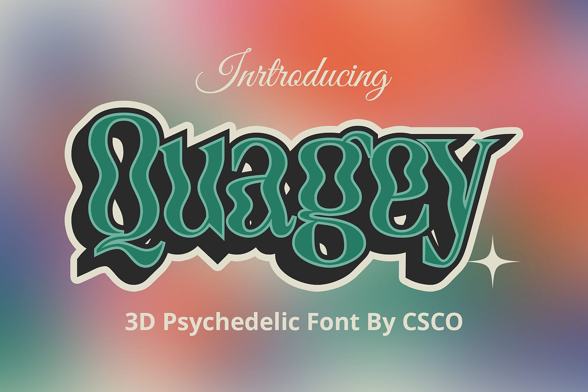 Quagey 3D, a Sans Serif Font by Craft Supply Co. (Photo 1 of 8)