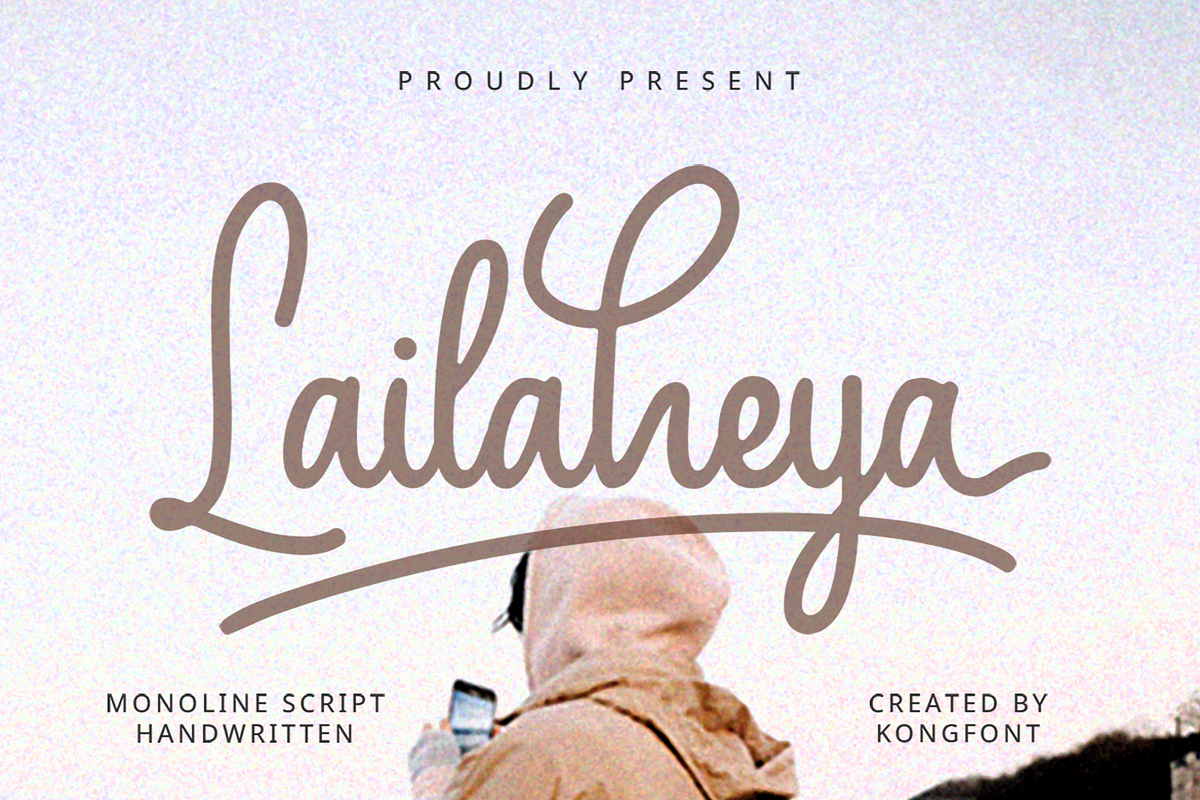 Lailaheya-Monoline ScriptHandwritten, a Handwritten Font by overlaytemplates (Photo 1 of 5)