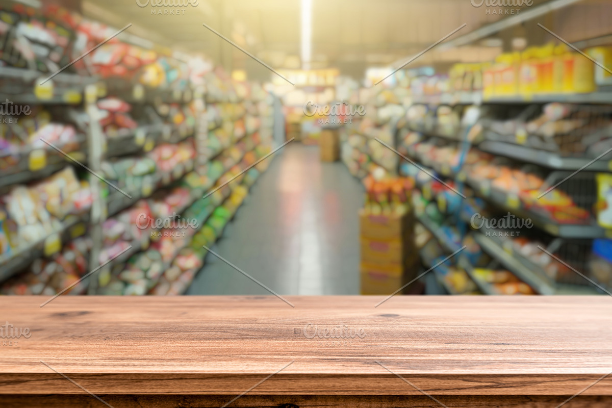 Wooden Table with Blurred Grocery St, a Food & Drink Photo by idea_design (Photo 8 of 9)