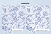 Pale Blue Chinese Dragon in Clouds, a Pattern Graphic by ilonitta (Thumbnail 5 of 9)