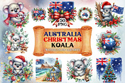 Australia Christmas Koala cliparts, a Seasonal Illustration by FITALARTSNEDIGI (Thumbnail 1 of 10)