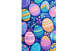 Colorful hand painted easter eggs, an Illustration by Lermont51
