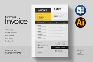 Clean Invoice | Word, a Stationery Template by Pixelpick