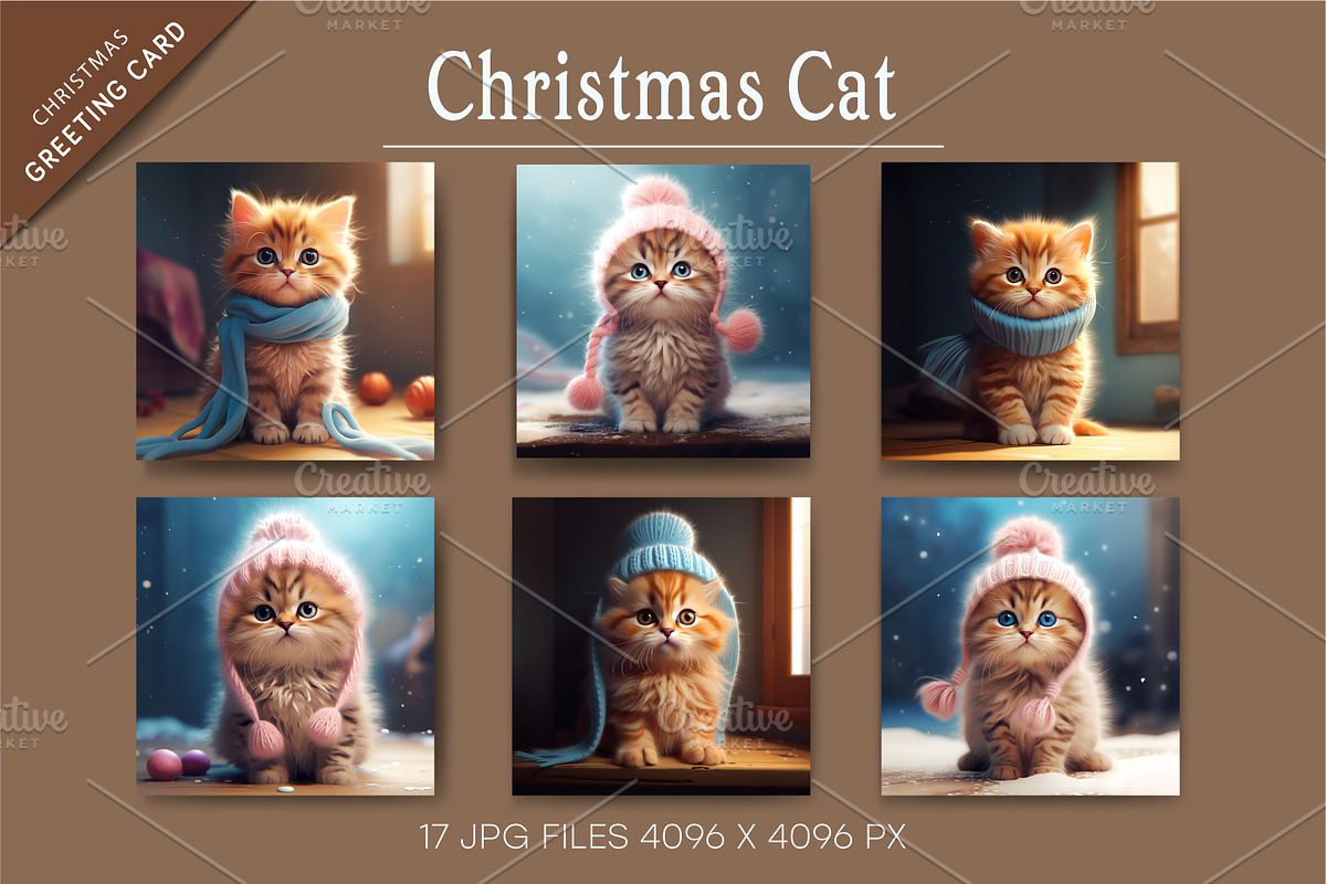 Christmas Adorable cats. Christmas, an Animal Illustration by KENO Mascots (Photo 2 of 4)