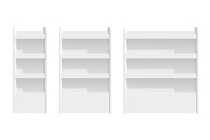 Shelves Mockup. Isolated Store Rack