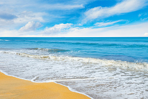 Bright beautiful ocean with small waves