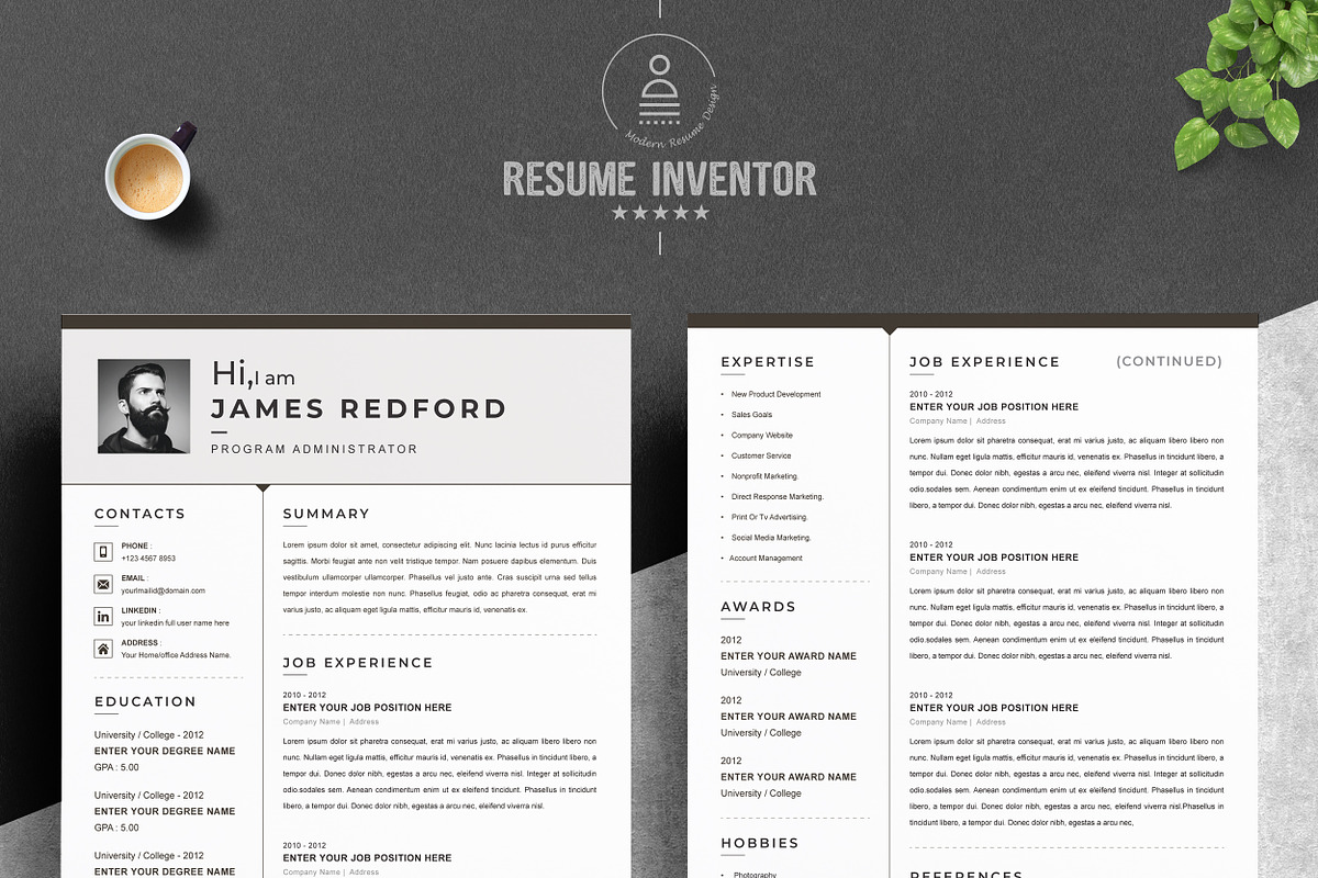 JOB WINNING RESUME - 50 TEMPLATES, a Resume Template by ResumeInventor (Photo 132 of 184)