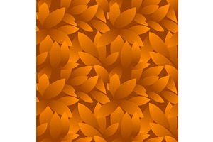 Seamless Pattern Orange Dry Leaves