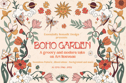 Boho Garden Floral Collection, an Object Graphic by Essentially Nomadic