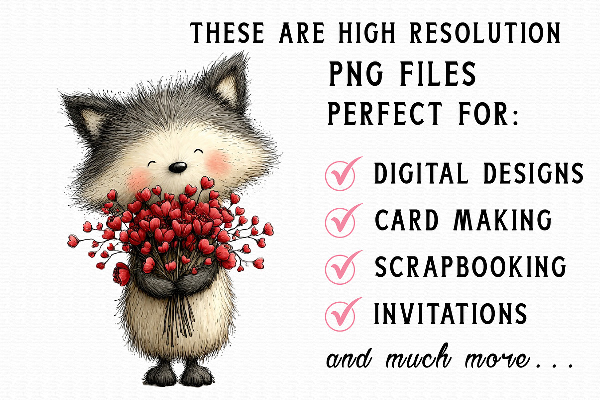 Whimsical Valentine Fox Clipart, an Illustration by Libby Wishes (Photo 6 of 6)