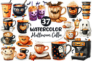 Whimsical Halloween Coffee Clipart, an Illustration by Dream Creation (Thumbnail 1 of 7)