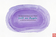 Watercolor Clipart Call me Purple, a Texture Graphic by LittleAcornGraphics (Thumbnail 6 of 9)