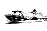 Water Ski Silhouette Vector Bundle, an Illustration by Designs_River (Thumbnail 23 of 51)