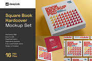 Square Book Hardcover Mockup Set, a Print Template by Deeplab (Thumbnail 1 of 20)