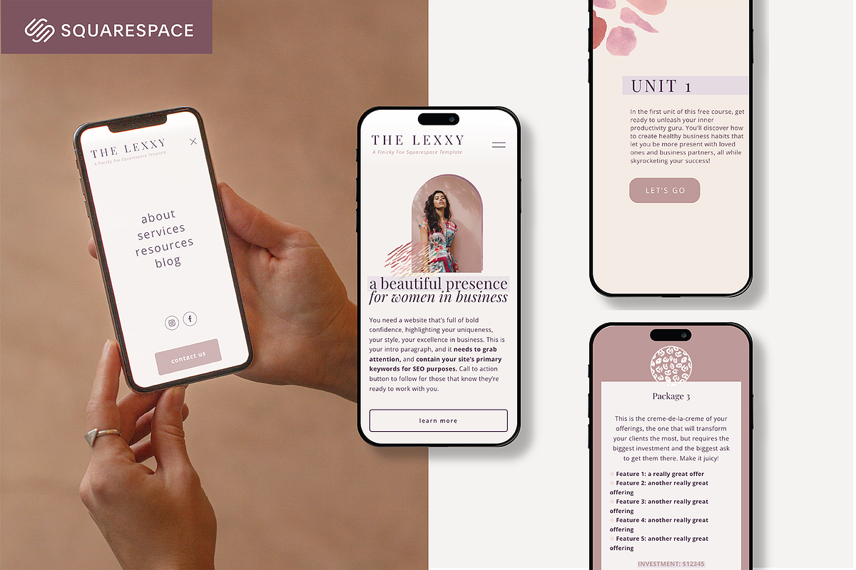 Squarespace 7.1 Feminine Template, a Templates & Theme by Finicky Fox Design (Photo 3 of 7)