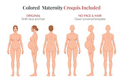Maternity Fashion Croquis Templates, a Person Illustration by Shorena Fashion Draws (Thumbnail 6 of 12)