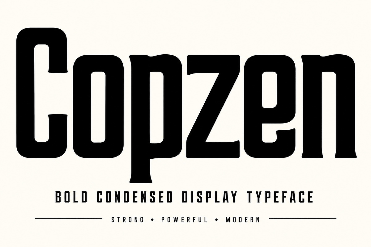 COPZEN — Bold Condensed Display Font, a Script Font by Wow Magic (Photo 1 of 5)