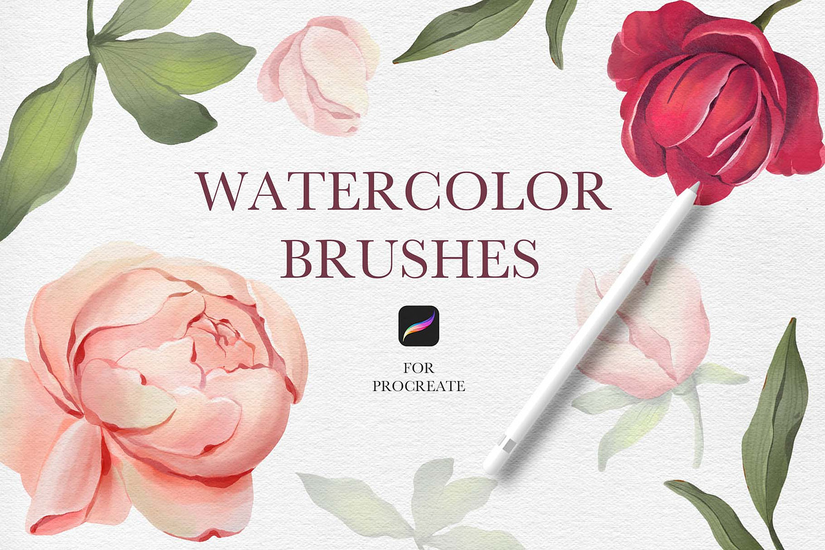 Watercolor brushes for Procreate, a Brush Add-On by Spark Studio Brushes (Photo 1 of 11)
