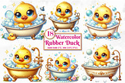 Watercolor Rubber Duck Png Clipart, a Seasonal Illustration by Craft Nest (Thumbnail 1 of 5)