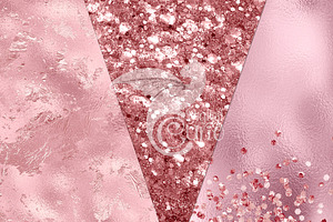 Pink Foil And Glitter Textures