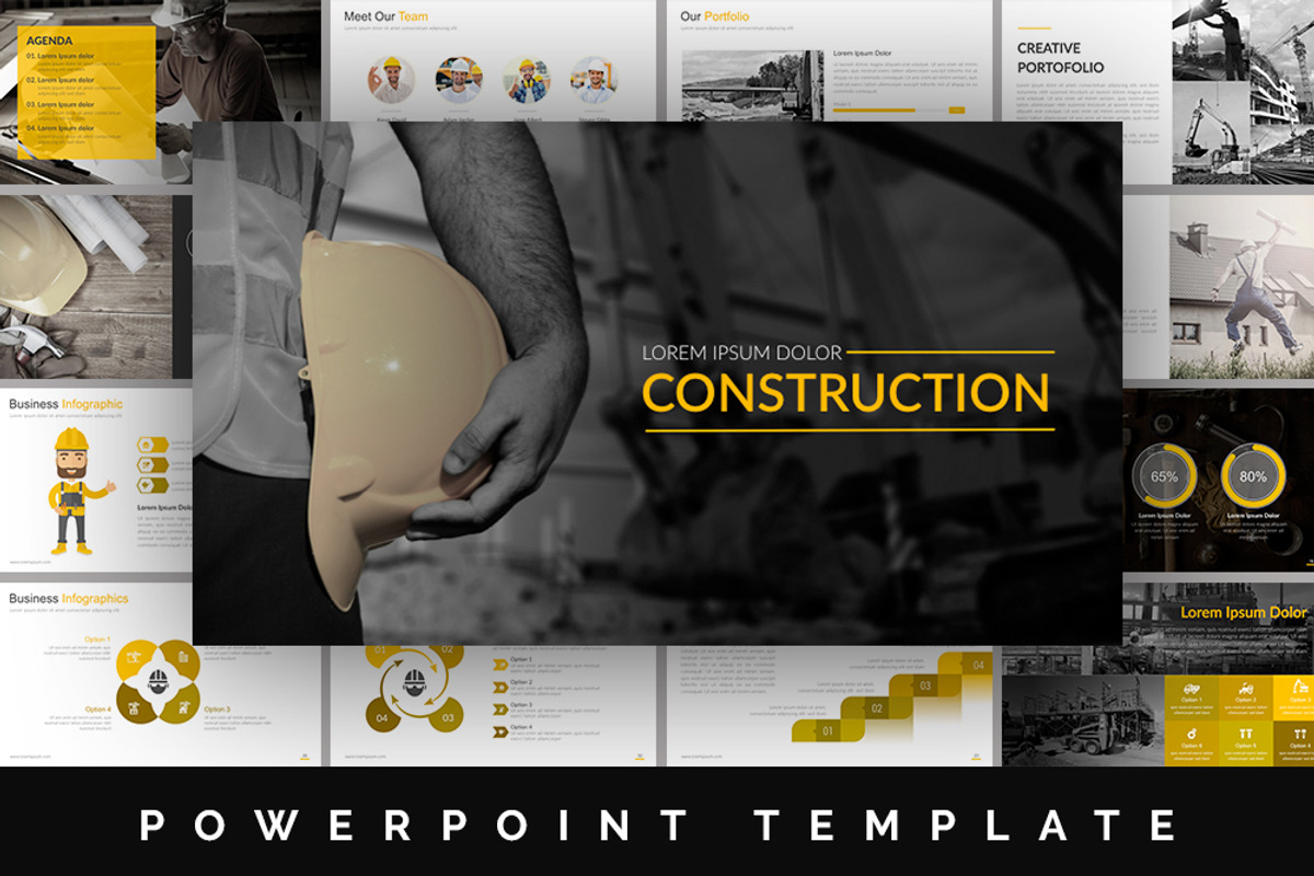 Construction Powerpoint Template, a Presentation Template by Brandearth RRGraph (Photo 1 of 7)