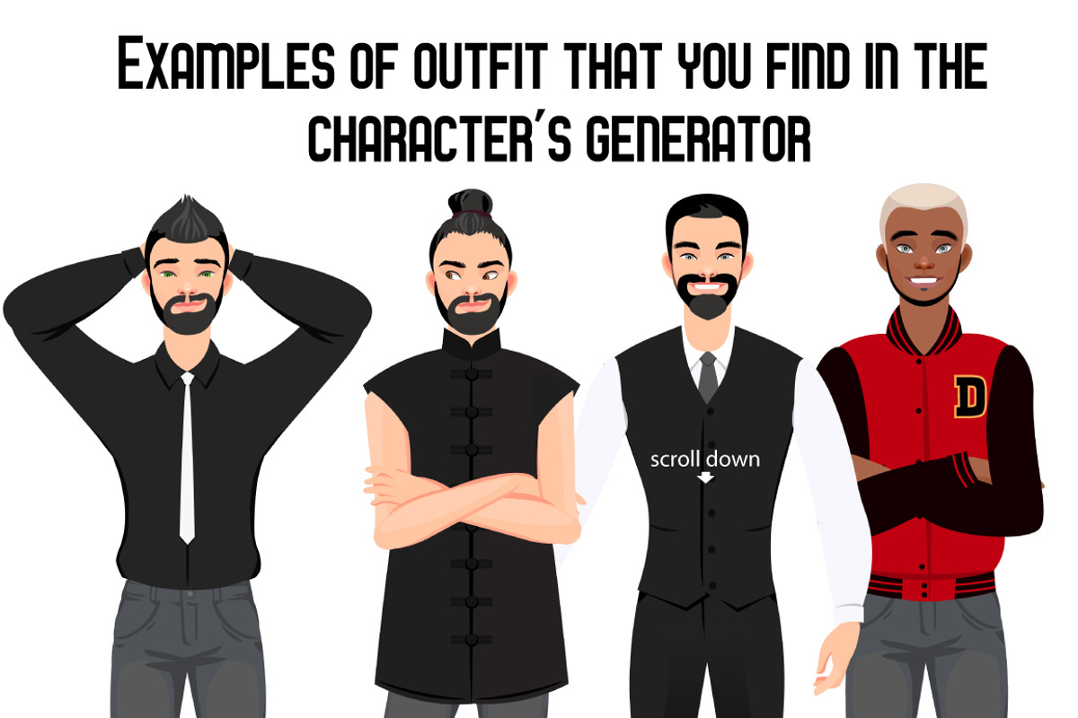 Character portrait creator MAN (PSD), a Person Illustration by Mandarinkas art (Photo 6 of 7)