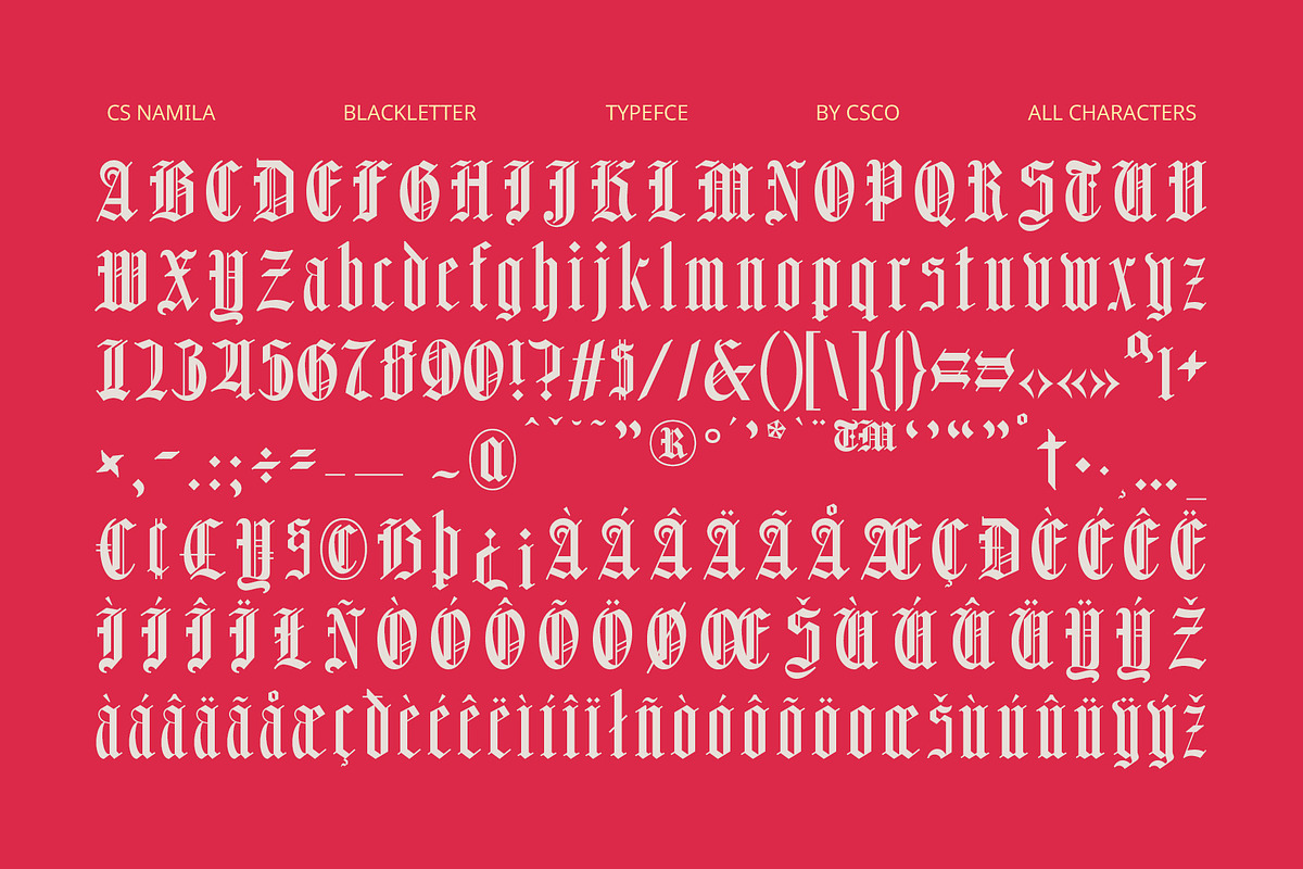 CS Namika – Blackletter Font, a Blackletter Font by Craft Supply Co. (Photo 7 of 8)