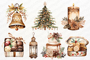 Boho Christmas Watercolor Clipart, a Seasonal Illustration by Maysa Art (Thumbnail 3 of 7)