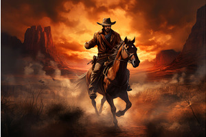 Evocative Cowboy Banner Portrait