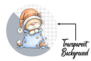 Whimsical Christmas Cute Cat Clipart, an Illustration by Pixels.Craft (Thumbnail 2 of 6)