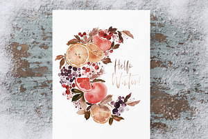 Watercolour Fruit Illustration Set