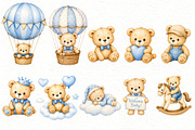 Baby Shower Boy Clipart, an Animal Illustration by Villa 11 Estudio (Thumbnail 3 of 11)