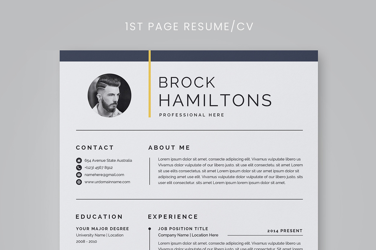 Modern Resume/CV Template, a Resume Template by Proper_media (Photo 4 of 7)