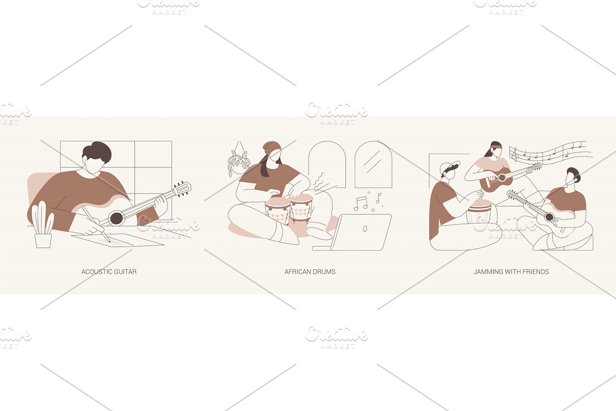 Music as a hobby isolated cartoon, a Person Illustration by Visual Generation