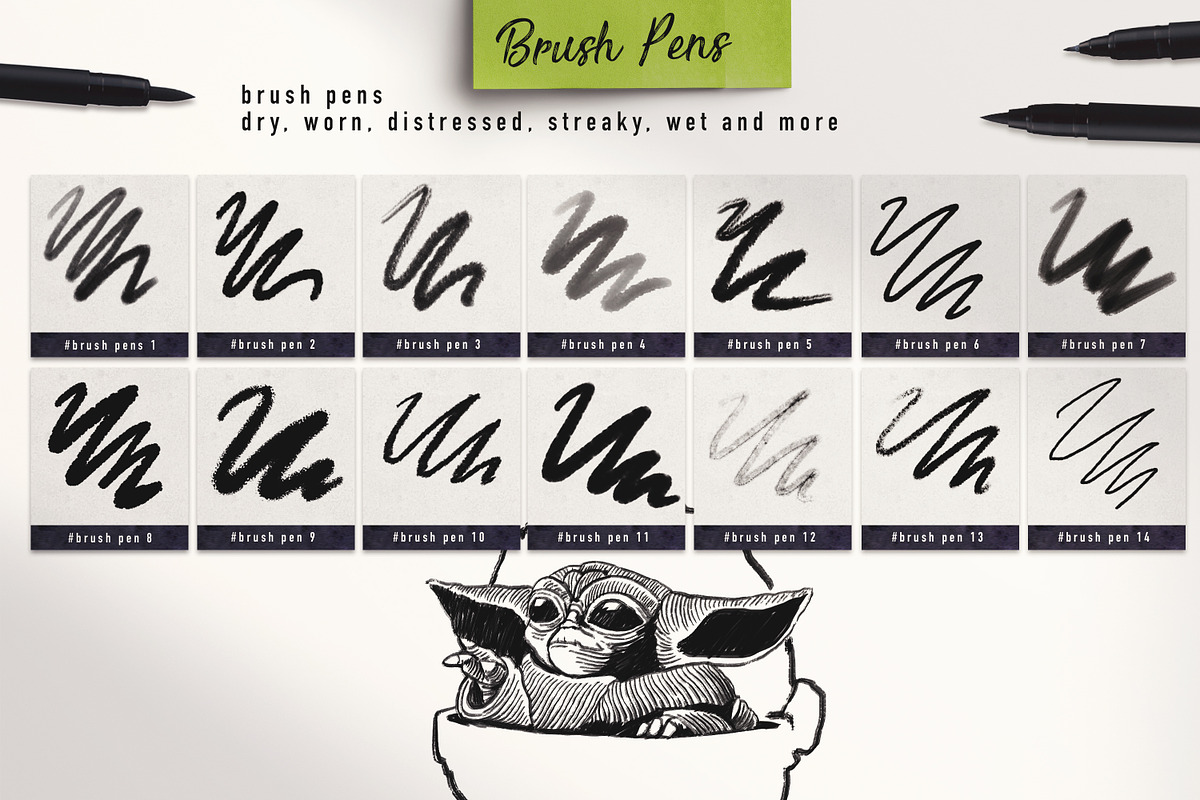 Inking Pen Brush Pack, a Brush Add-On by ZiziMarket (Photo 3 of 6)