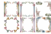 Watercolor antique column frames, a Background Graphic by SketchArtStudio (Thumbnail 2 of 3)