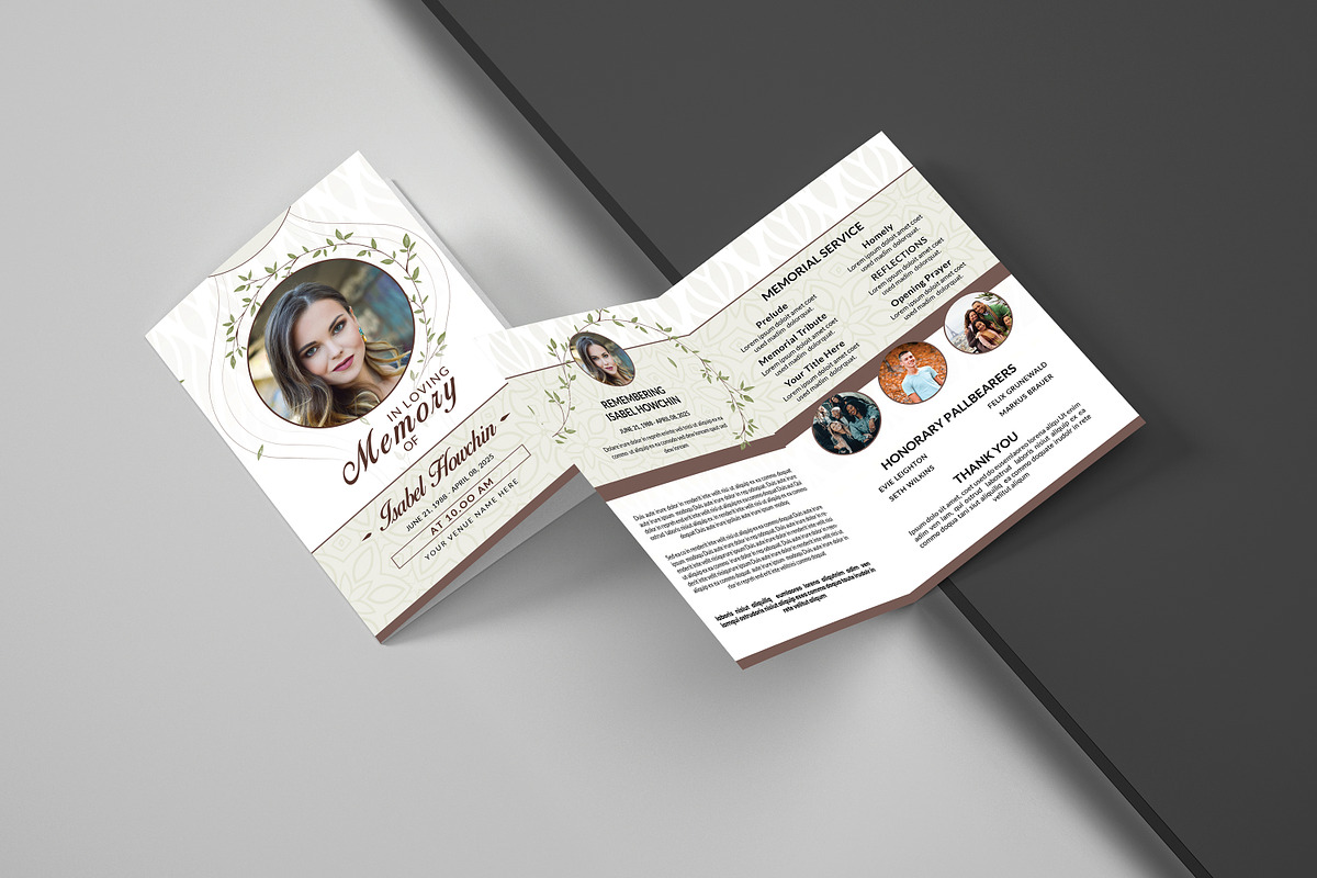 Funeral Program And Prayer Card, a Brochure Template by crazyOWL (Photo 8 of 9)